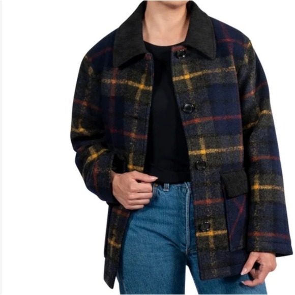 Pendleton Jackets & Blazers - Pendleton Women's‎ Wool Blend Barn Coat | Royal Blue Plaid | NWOT